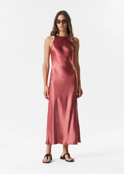 & Other Stories Sleeveless Satin Midi Dress In Pink