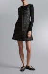 & Other Stories Sleeveless Tweed Dress In Black Dark