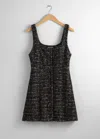 & Other Stories Sleeveless Tweed Mini Dress In Black