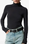 Shop & Other Stories Slim Fit Turtleneck Top In Blue Dark
