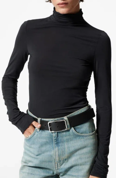 & Other Stories Slim Fit Turtleneck Top In Blue Dark