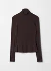 & Other Stories Slim-fit Turtleneck Top In Brown