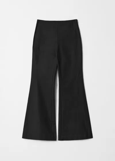 & Other Stories Slim Flared Leg Trousers In Black