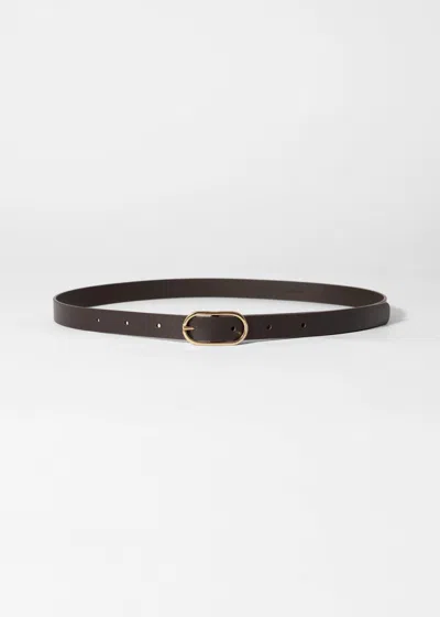 & Other Stories Slim Leather Belt In Brown