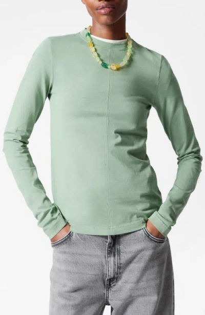 & Other Stories Slim Long Sleeve T-shirt In Green Medium Dusty