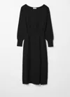 & Other Stories Slit-detailed Midi Dress In Black