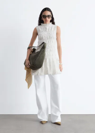 & Other Stories Smock Mini Dress In White