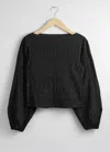 & Other Stories Smocked Blouse In Black