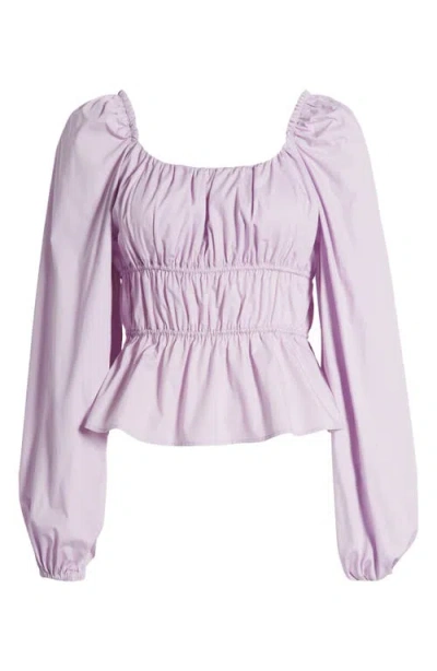 & Other Stories Smocked Peplum Top In Lilac