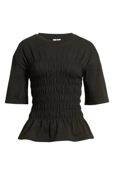 & Other Stories Smocked Top In Black