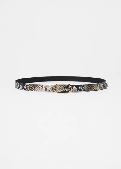 & Other Stories Snake-embossed Leather Belt In Neutral