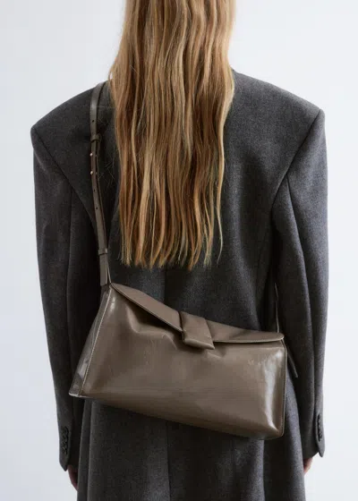 & Other Stories Soft Leather Clutch In Sand