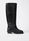 & Other Stories Square-toe Leather Knee Boots In Black