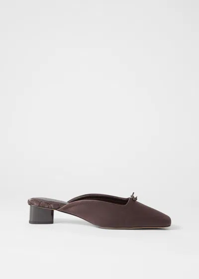 & Other Stories Square-toe Satin Mules In Brown