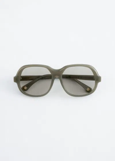 & Other Stories Square-frame Sunglasses In Green