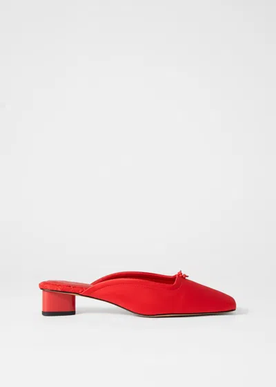 & Other Stories Satin Mule Heeled Pump In Red