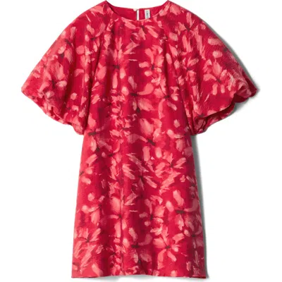 & Other Stories St Cooper Puff Sleeve Hammered Satin Dress