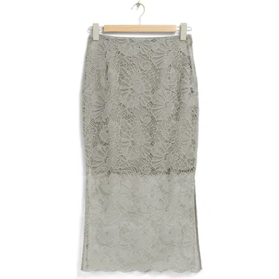 & Other Stories St Erna Lace Skirt In Gray