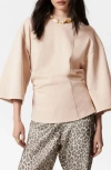 & Other Stories St Sasha Mock Neck Top In Beige Dusty Light