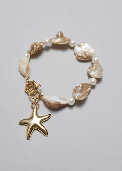 & Other Stories Starfish Shell Bracelet In Gold