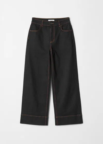& Other Stories Straight Cropped Jeans In Black