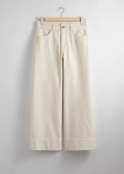 & Other Stories Straight Cropped Jeans In White