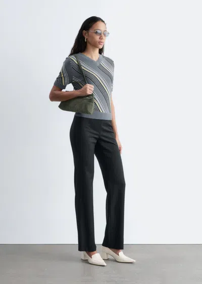 & Other Stories Straight-leg Wool Trousers In Black