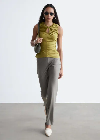 & Other Stories Straight-leg Wool Trousers In Black