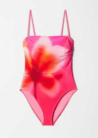 & Other Stories Straight-neck Strappy Swimsuit In Pink