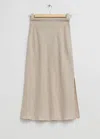 & Other Stories Strap Detail Linen Midi Skirt In Beige