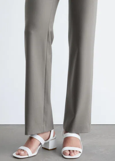 & Other Stories Strappy Block Heel Sandals In White