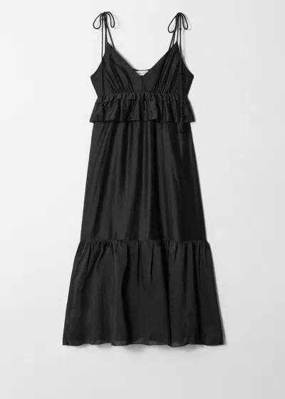& Other Stories Strappy Midi Dress In Black