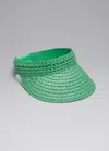 & Other Stories Straw Sun Visor In Green
