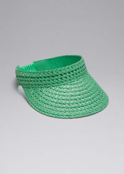 & Other Stories Straw Sun Visor In Green