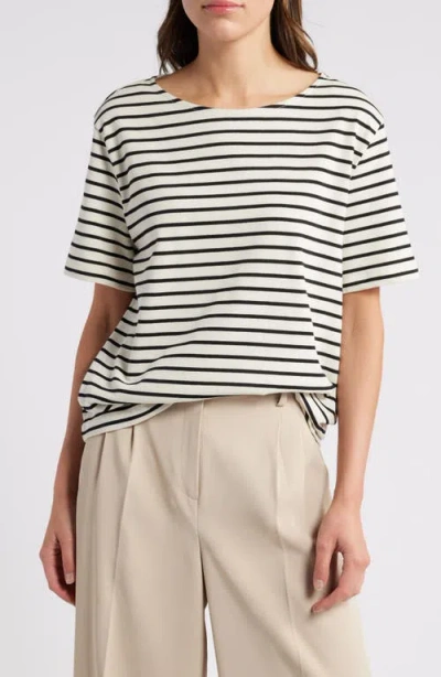 & Other Stories Stripe Cotton T-shirt In Black Stripe