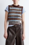 & Other Stories Stripe Wool & Mohair Blend Sweater Vest In Brown