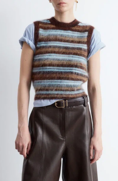 & Other Stories Stripe Wool & Mohair Blend Sweater Vest In Brown
