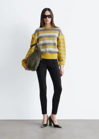 & Other Stories Striped Panel Knit Jumper In Multi
