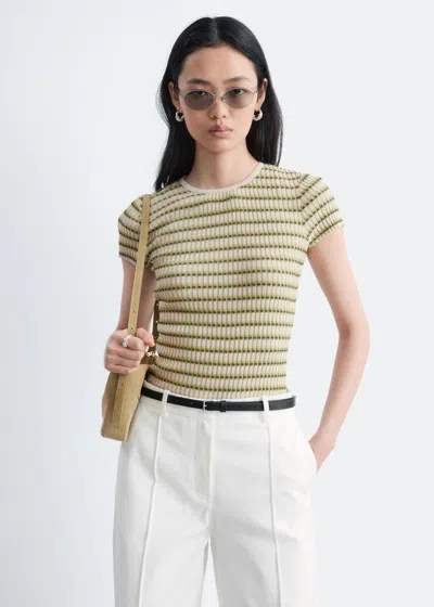 & Other Stories Striped Rib-knit T-shirt In Multi