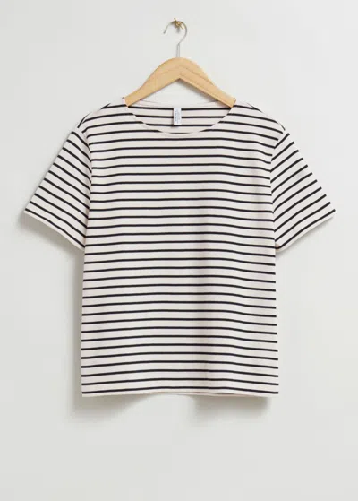 & Other Stories Striped T-shirt In Black