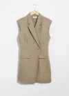 & Other Stories Structured Blazer Mini Dress In Rust