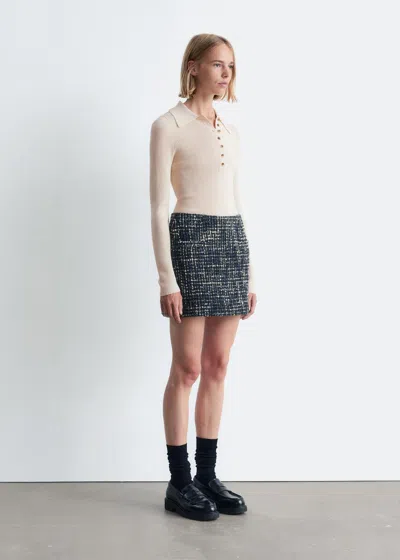& Other Stories Structured Wool-blend Mini Skirt In Black