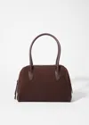 & Other Stories Suede Two Handle Shoulder Bowling Bag