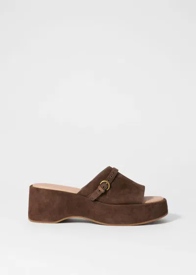 & Other Stories Suede Platform Mules In Brown