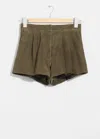 & Other Stories Suede Shorts In Green