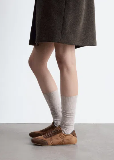 & Other Stories Suede Trainers In Brown