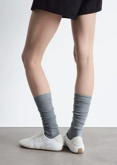 & Other Stories Suede Trainers In White