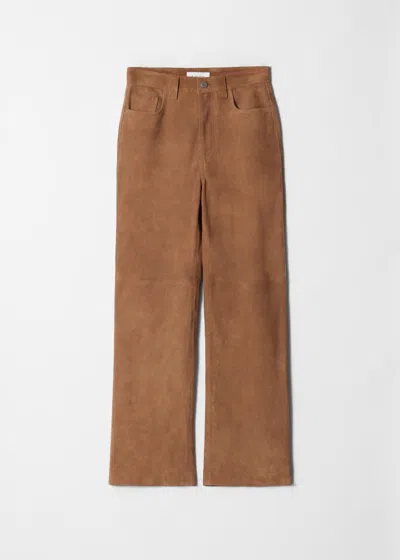 & Other Stories Suede Trousers In Beige