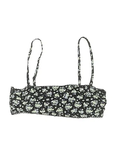 Pre-owned & Other Stories Swimsuit Top Black Floral Pattern Swimwear