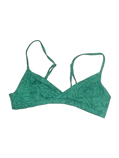Pre-owned & Other Stories Swimsuit Top Green Tropical Pattern Swimwear